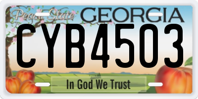 GA license plate CYB4503
