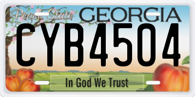 GA license plate CYB4504