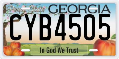 GA license plate CYB4505