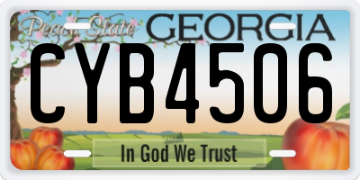 GA license plate CYB4506