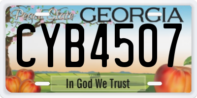 GA license plate CYB4507