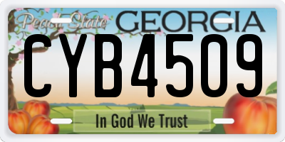 GA license plate CYB4509
