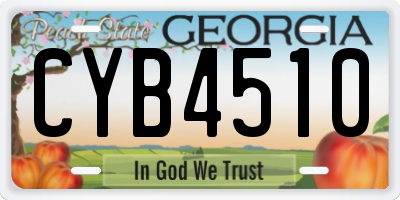 GA license plate CYB4510