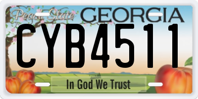 GA license plate CYB4511