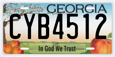 GA license plate CYB4512