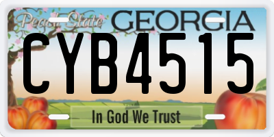 GA license plate CYB4515