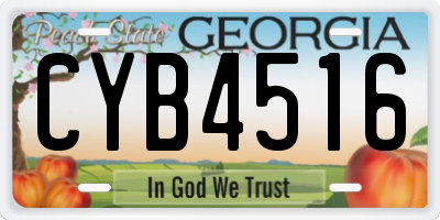 GA license plate CYB4516