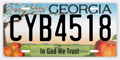 GA license plate CYB4518
