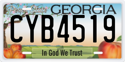 GA license plate CYB4519