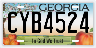GA license plate CYB4524