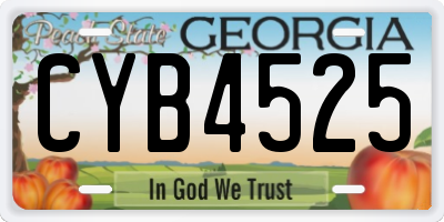 GA license plate CYB4525