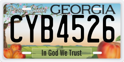 GA license plate CYB4526