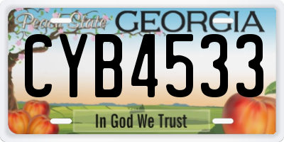 GA license plate CYB4533