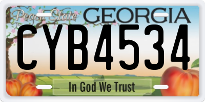 GA license plate CYB4534