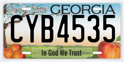 GA license plate CYB4535