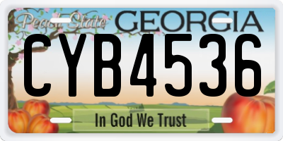 GA license plate CYB4536