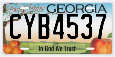 GA license plate CYB4537