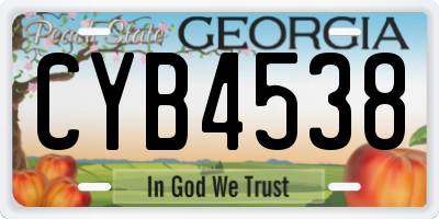 GA license plate CYB4538