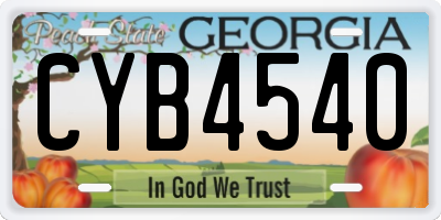 GA license plate CYB4540