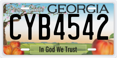 GA license plate CYB4542