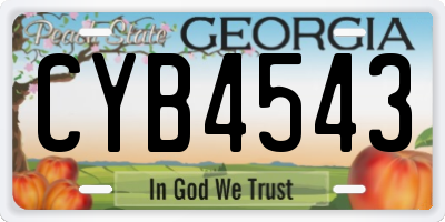 GA license plate CYB4543