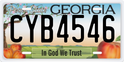 GA license plate CYB4546