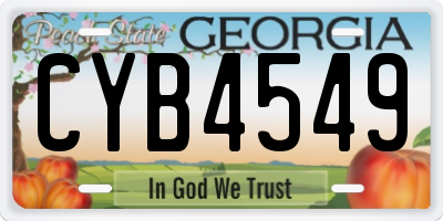 GA license plate CYB4549