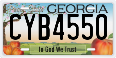 GA license plate CYB4550