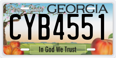 GA license plate CYB4551