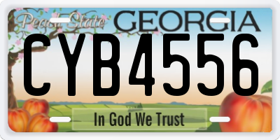 GA license plate CYB4556