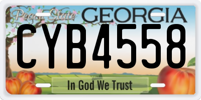 GA license plate CYB4558
