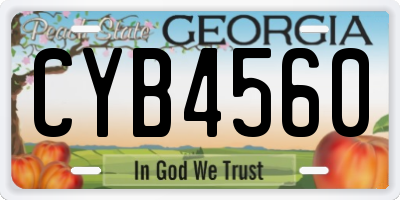 GA license plate CYB4560