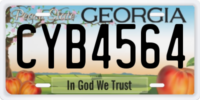 GA license plate CYB4564