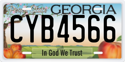 GA license plate CYB4566