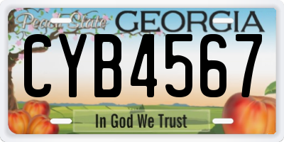 GA license plate CYB4567