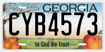 GA license plate CYB4573