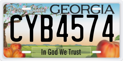 GA license plate CYB4574
