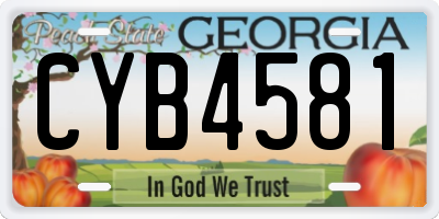 GA license plate CYB4581