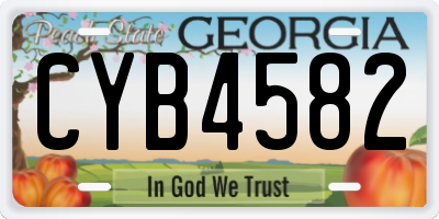 GA license plate CYB4582