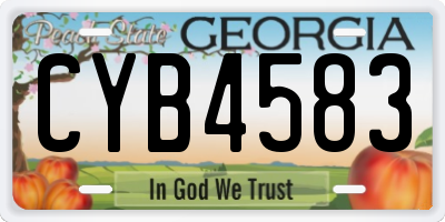 GA license plate CYB4583