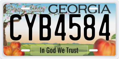 GA license plate CYB4584