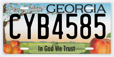 GA license plate CYB4585