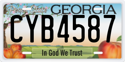 GA license plate CYB4587