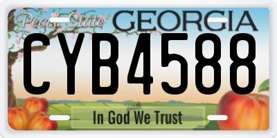 GA license plate CYB4588