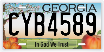 GA license plate CYB4589