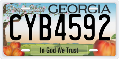 GA license plate CYB4592