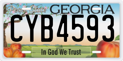 GA license plate CYB4593