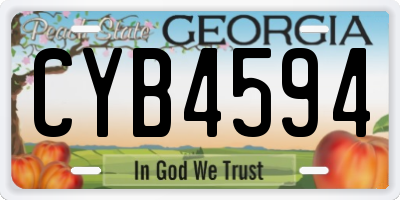 GA license plate CYB4594