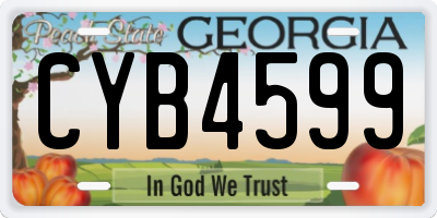 GA license plate CYB4599