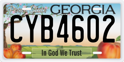 GA license plate CYB4602